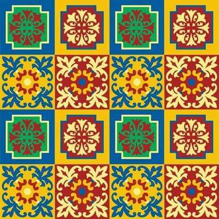 ADESIVO AZULEJO ORNAMENTAL COLORIDO L14 - Papel na Parede
