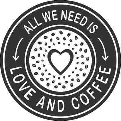 Adesivo Decorativo - ALL WE NEED 0,59X0,59 Metros (Tudo o que precisamos é de amor e café) - Papel na Parede