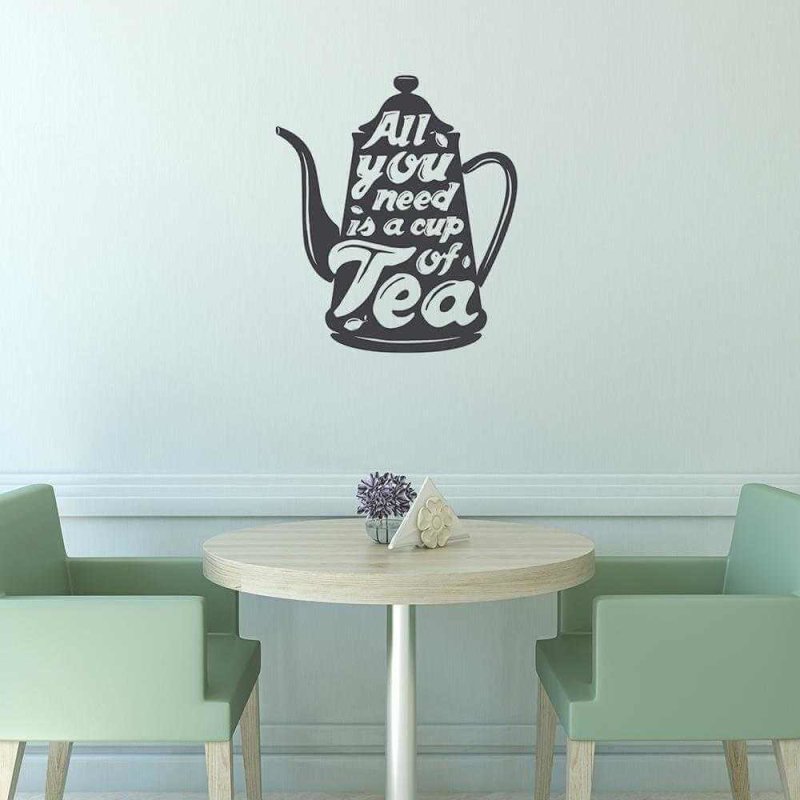 Adesivo Decorativo - all you need is 0,59x0,67 Metros (Tudo o que você precisa é de uma xícara de chá) - Papel na Parede