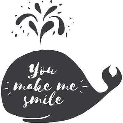 Adesivo Decorativo - Baleia - Medidas 0,59x0,59M (Você me faz sorrir) - Papel na Parede