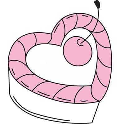 Adesivo Decorativo Bolo Coracao Medidas 0,59x0,66 Metros - Papel na Parede