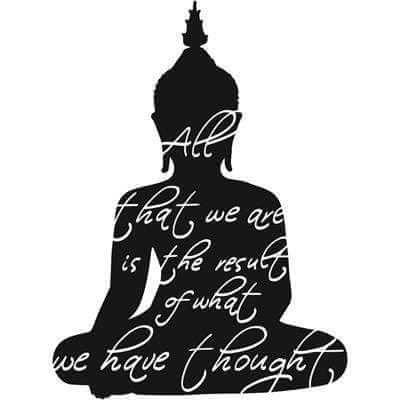 Adesivo Decorativo Buddha Medida 0,59x0,79 Metros (Tudo o que somos é resultado do que pensamos) - Papel na Parede
