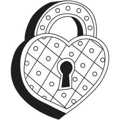 Adesivo Decorativo Cadeado Coracao Medidas 0,59x0,71 Metros - Papel na Parede