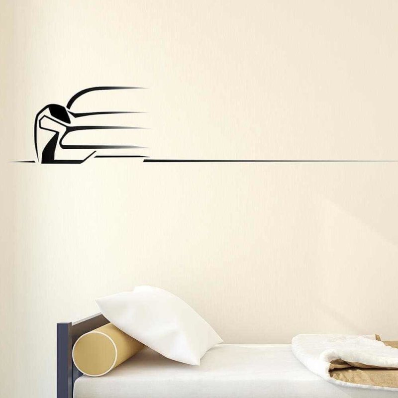 Adesivo Decorativo - Carro Contorno 102 - Medidas 3,64x0,59M - Papel na Parede