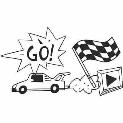 Adesivo Decorativo - Carro Go 104 - Medidas 1,04x0,59M - Papel na Parede