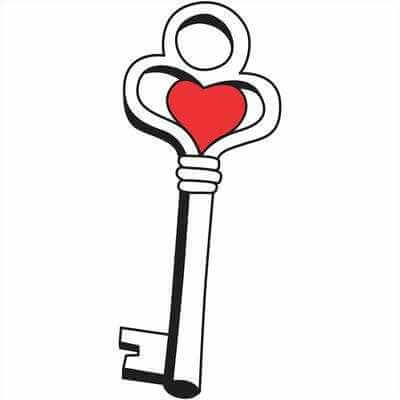 Adesivo Decorativo Chave Coracao Medidas 0,59x1,44 Metros - Papel na Parede