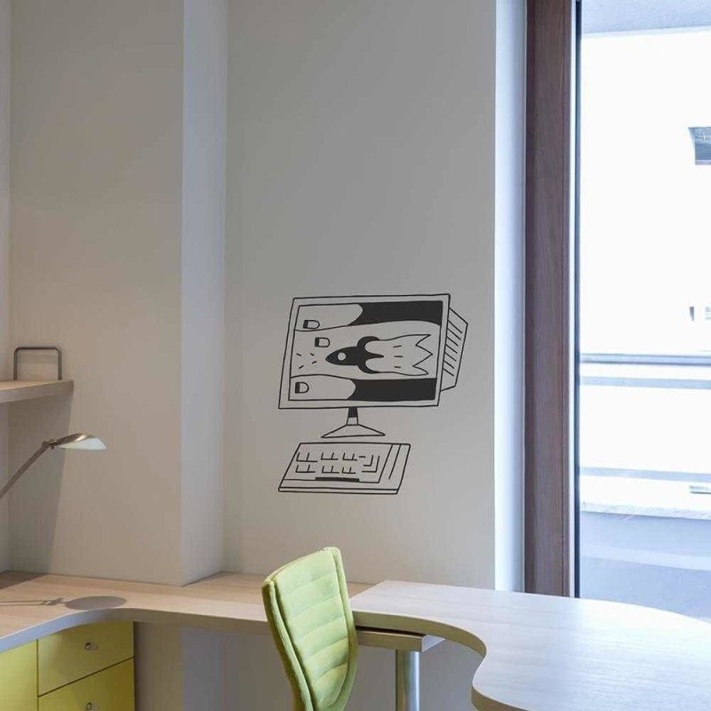 Adesivo Decorativo - Computador - Medidas 0,59x0,62M
