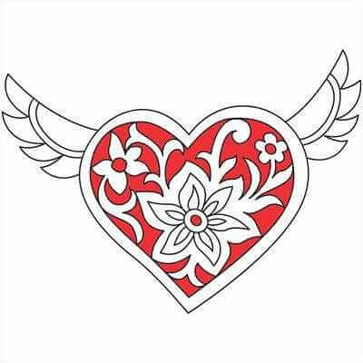 Adesivo Decorativo Coracao Medidas 0,8x0,59 Metros - Papel na Parede