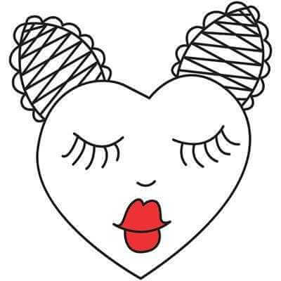 Adesivo Decorativo Coracao Rosto Medidas 0,59x0,62 Metros - Papel na Parede