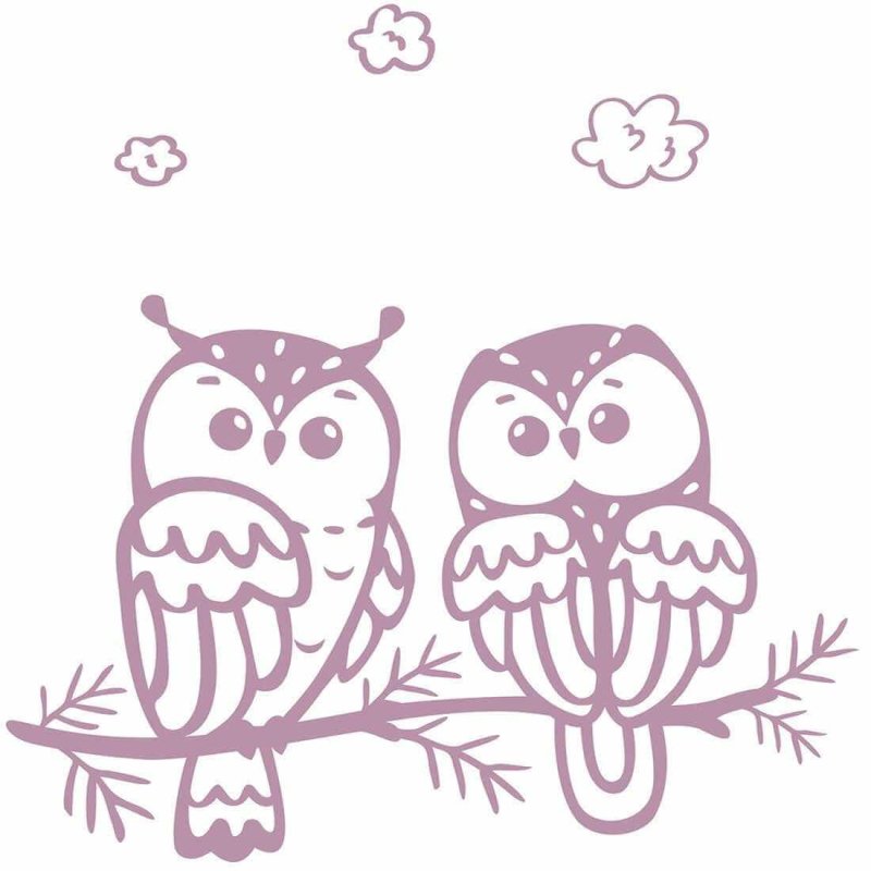Adesivo Decorativo Corujas Medidas 0,59x0,63 Metros - Papel na Parede