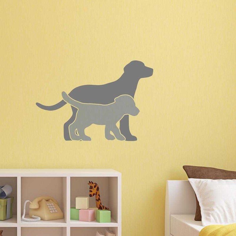 Adesivo Decorativo - Dois Cachorros - Medidas 0,85x0,59M
