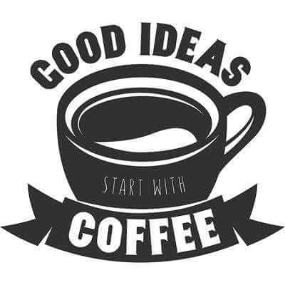 Adesivo Decorativo - good ideas 0,69x0,59 Metros (Boas ideias surgem com café) - Papel na Parede
