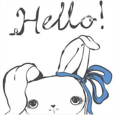 Adesivo Decorativo Hello Coelho Medidas 0,59x0,61 Metros (Olá!) - Papel na Parede