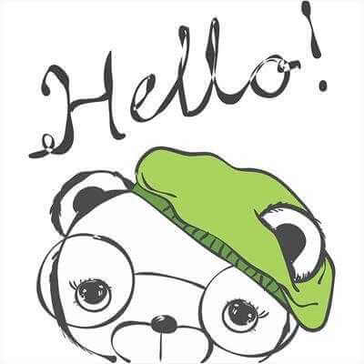 Adesivo Decorativo Hello Urso Medidas 0,59x0,59 Metros (Olá!) - Papel na Parede