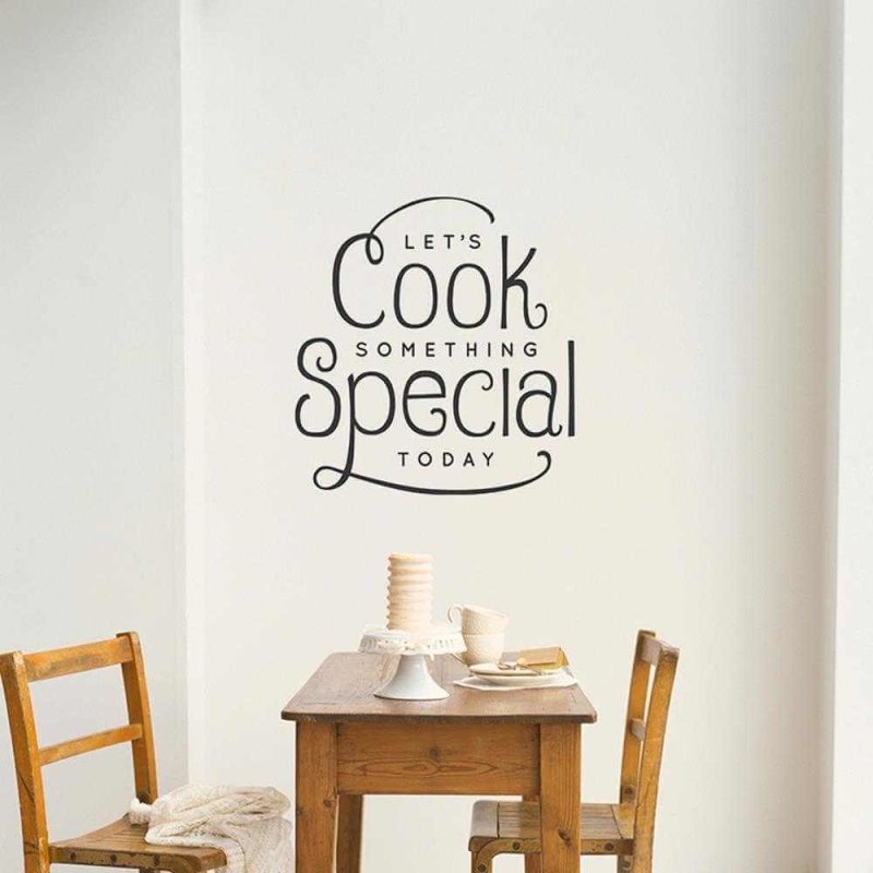 Adesivo Decorativo - lets cook 0,59x0,63 Metros (Vamos cozinhar algo especial hoje) - Papel na Parede