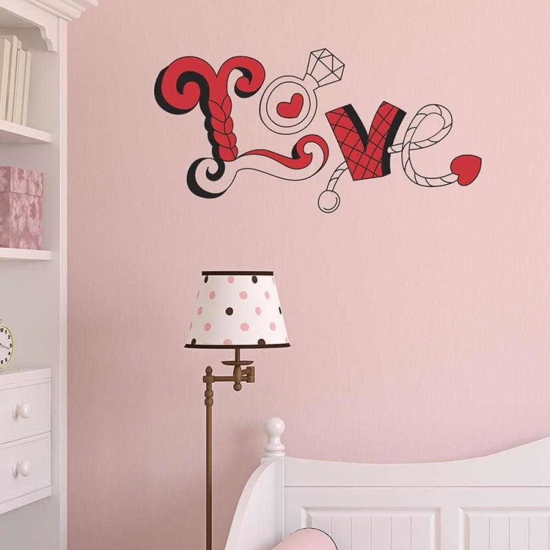 Adesivo Decorativo Love Anel Medidas 1,13x0,59 Metros (Amor) - Papel na Parede