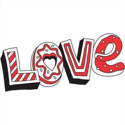 Adesivo Decorativo Love Doce Medidas 1,26x0,59 Metros (Amor) - Papel na Parede
