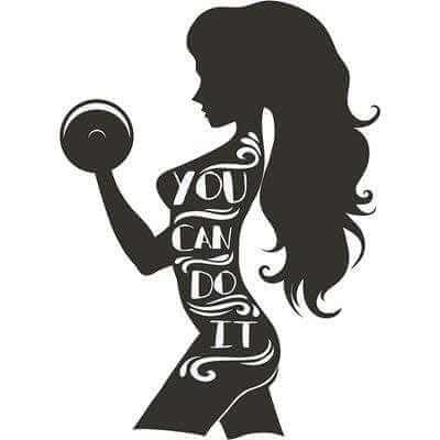 Adesivo Decorativo - Mulher You Can Do It - Medidas 0,59x0,8M (Você pode fazer isto) - Papel na Parede