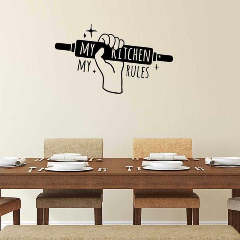 Adesivo Decorativo - my kitchen 0,59x1,00 Metros (Minha cozinha minhas regras) - Papel na Parede