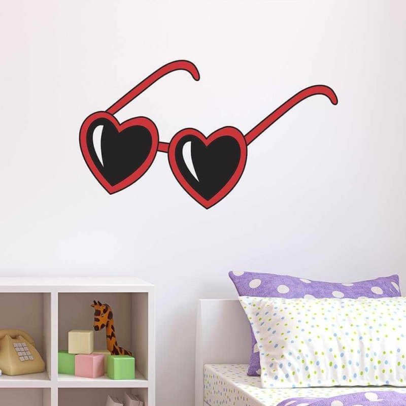 Adesivo Decorativo Oculos Coracao Medidas 1x0,59 Metros - Papel na Parede