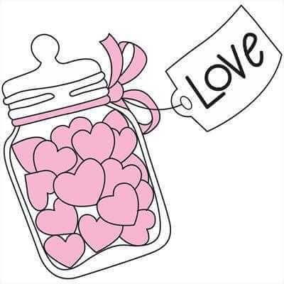 Adesivo Decorativo Pote Amor Medidas 0,6x0,59 Metros (Amor) - Papel na Parede