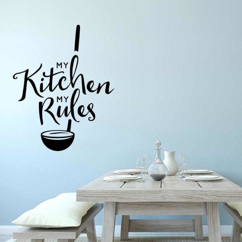 Adesivo Decorativo - rules 0,59x0,73 Metros (Minha cozinha minhas regras) - Papel na Parede