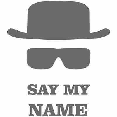 Adesivo Decorativo - Say My Name - Medidas 0,59x0,66M (Diga meu nome) - Papel na Parede