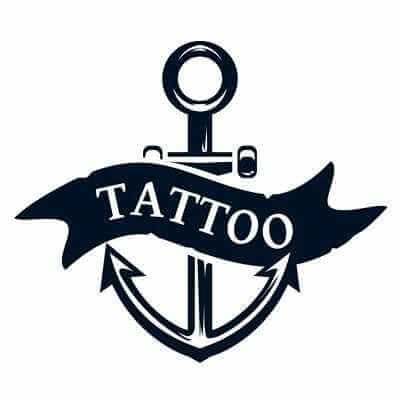 Adesivo Decorativo - Tattoo Ancora - Medidas 0,59x0,59M (Salão Profissional de Tatuagem) - Papel na Parede