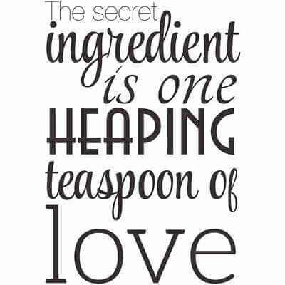 Adesivo Decorativo - THE SECRET 0,59X0,85 Metros (O ingrediente secreto é uma colher de chá cheia de amor) - Papel na Parede