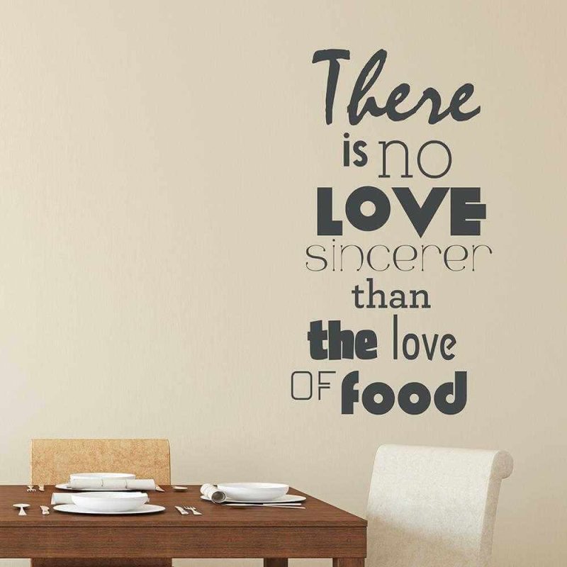 Adesivo Decorativo - there is no 0,59x1,07 Metros (Não há amor mais sincero do que o amor pela comida) - Papel na Parede