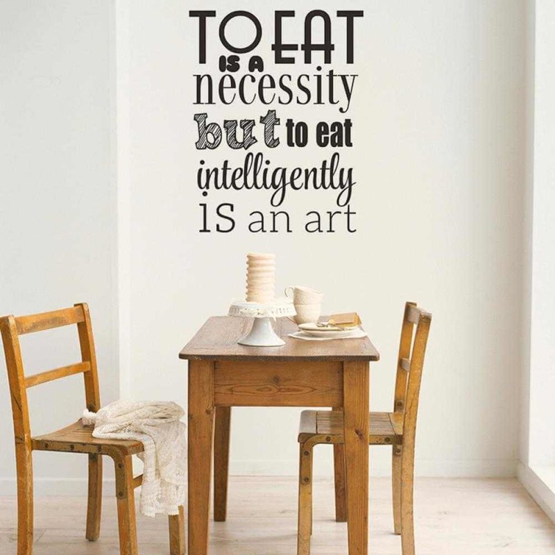 Adesivo Decorativo - TO EAT 0,59X0,75 Metros (Comer é uma necessidade mas comer bem é uma arte) - Papel na Parede