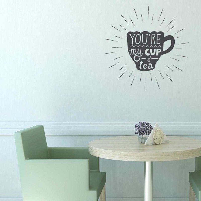 Adesivo Decorativo - youre 0,59x0,59 Metros (Você é a minha xícara de chá) - Papel na Parede