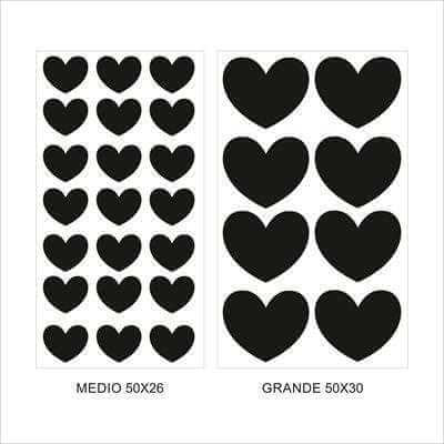 Cartela Adesivo Decorativo coracao love - Papel na Parede