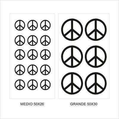 Cartela Adesivo Decorativo paz e amor - Papel na Parede
