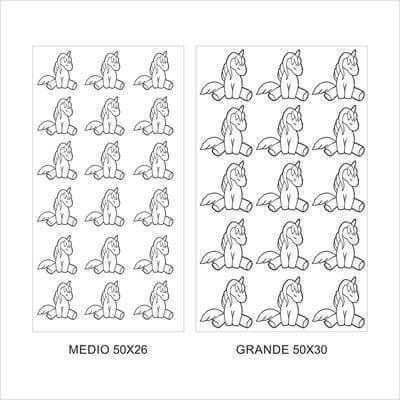 Cartela Adesivo Decorativo unicornio rosa - Papel na Parede