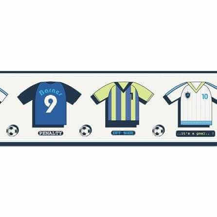 Faixa Artístico Camisa Futebol Bola Palavras Azul Your Dream 172102 - Papel na Parede