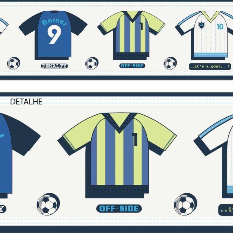 Faixa Artístico Camisa Futebol Bola Palavras Azul Your Dream 172102 - Papel na Parede