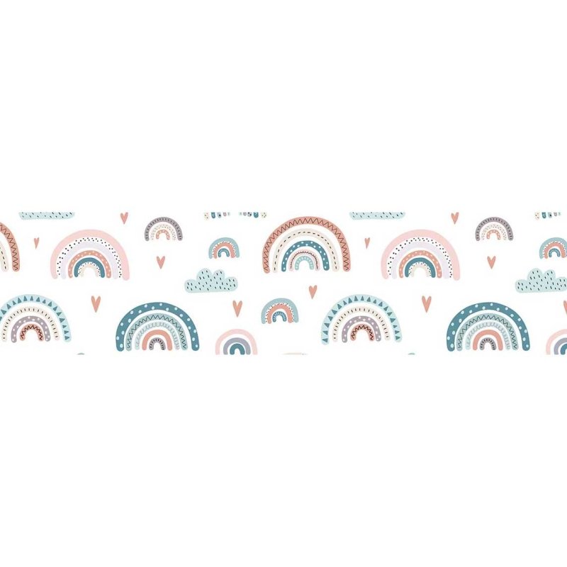 Faixa Border Adesiva Arco-íris Abstrato Colorido N02077 - Papel na Parede