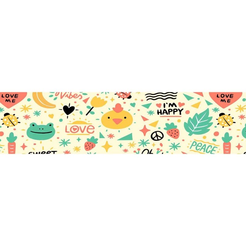 Faixa Border Adesiva Passarinhos Flores e Corações N02127 - Papel na Parede