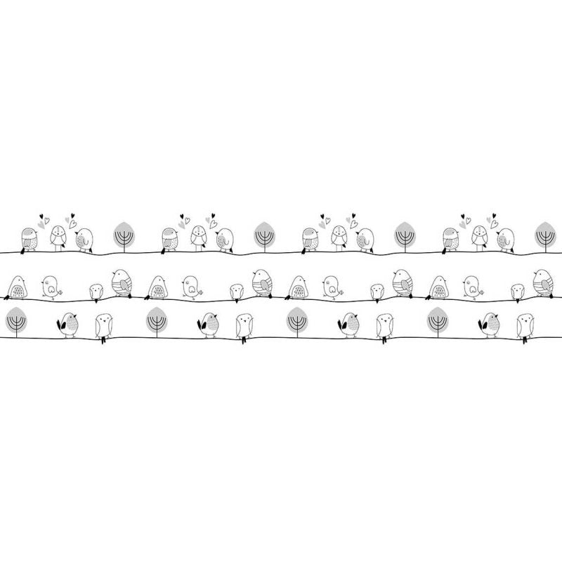 Faixa Border Adesiva Pássaros Minimalistas 292436852 - Papel na Parede