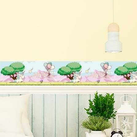 Faixa Border Adesivo Unicórnio Infantil 2112 - Papel na Parede