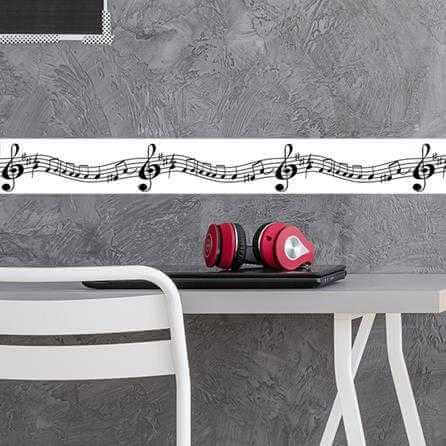 Faixa Border Autocolante Música 022 - Papel na Parede