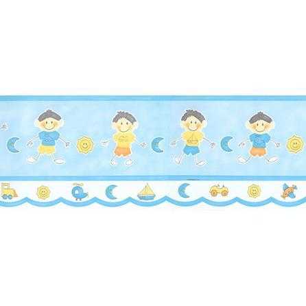 Faixa De Papel Menino Palito Azul 8522 - Papel na Parede