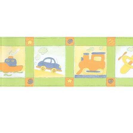 Faixa De Papel Transportes Verde 5510 - Papel na Parede