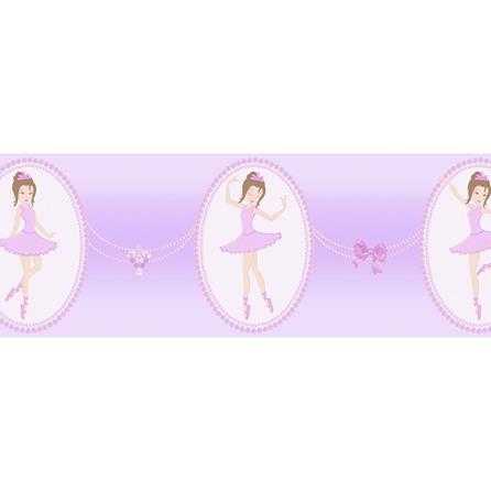 Faixa De Parede Bailarina Rosa E Lilás 3214 - Papel na Parede