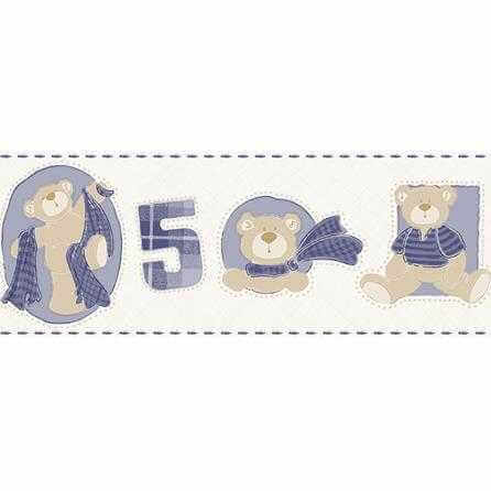 Faixa De Parede Ursos Azul Escuro 3211 - Papel na Parede