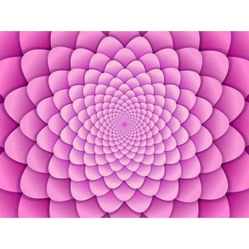 Painel Florido Formato Mandala PA51 - Papel na Parede