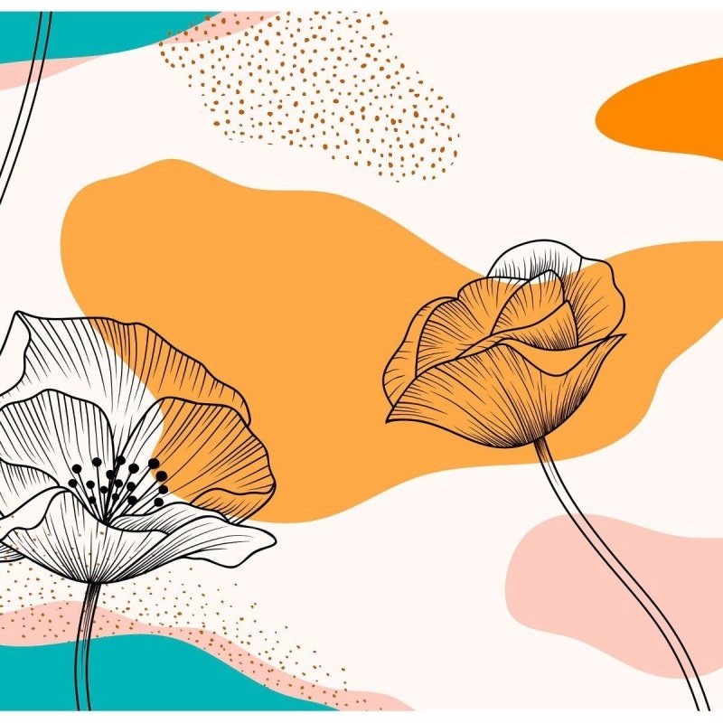 Painel Fotográfico Abstrato Floral N011154 - Papel na Parede