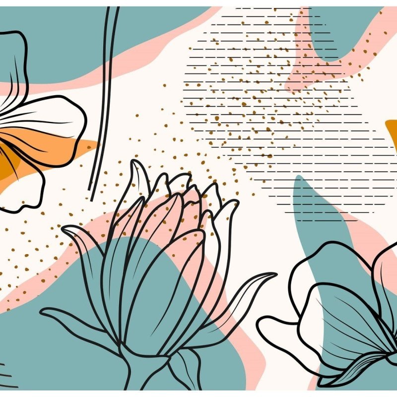 Painel Fotográfico Abstrato Floral N014302 - Papel na Parede