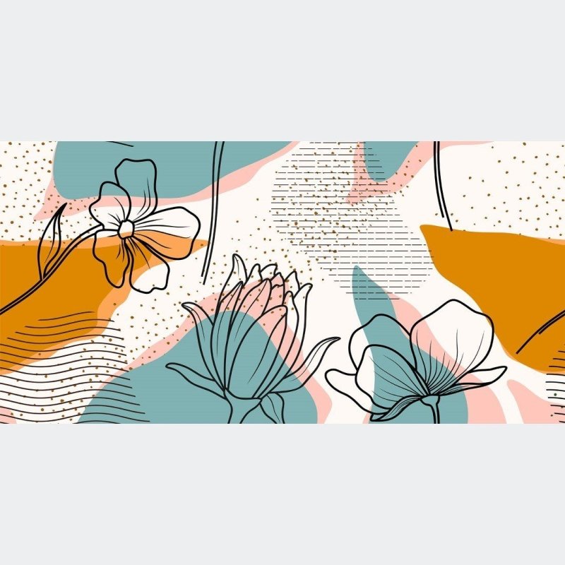 Painel Fotográfico Abstrato Floral N014302 - Papel na Parede